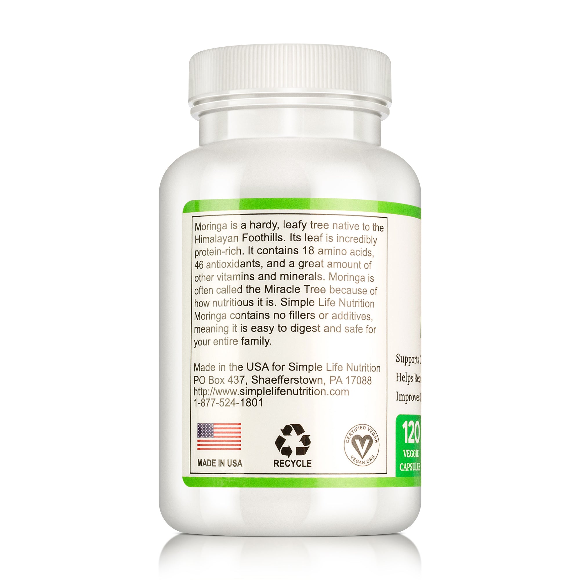 Organic Moringa Capsules - 800mg, 120 ct